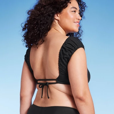 Women's Cap Sleeve Smocked Bralette Bikini Top - Wild Fable⢠- Image 4