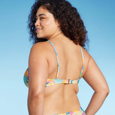 Women's Scoop Neck Bralette Bikini Top - Wild Fable⢠Multi Tropical Print - Image 4