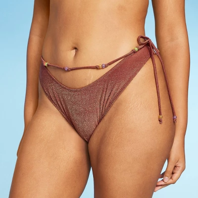 Women's Beaded Side-Tie Extra Cheeky Extra High Leg Bikini Bottom - Wild Fable⢠- Image 6