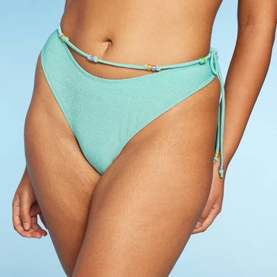 Women's Beaded Side-Tie Extra Cheeky Extra High Leg Bikini Bottom - Wild Fable⢠- Image 5