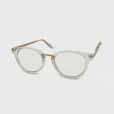 Women's Crystal Round Blue Light Filtering Glasses - Wild Fable⢠Clear