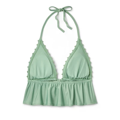 Women's Crochet Tie-Front Longline Bikini Top - Wild Fable⢠Soft Green - Image 6