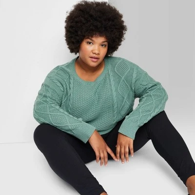 Women's Cropped Cable Pullover - Wild Fable⢠- Image 4