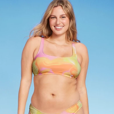 Women's Bralette Bikini Top - Wild Fable⢠Pink/Orange/Yellow Tie-Dye - Image 3