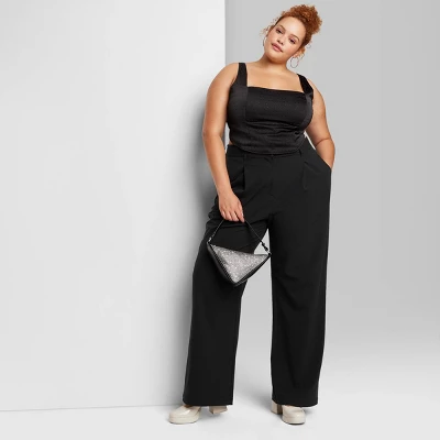 Women's Wide Leg Trouser Pants - Wild Fable⢠- Image 3