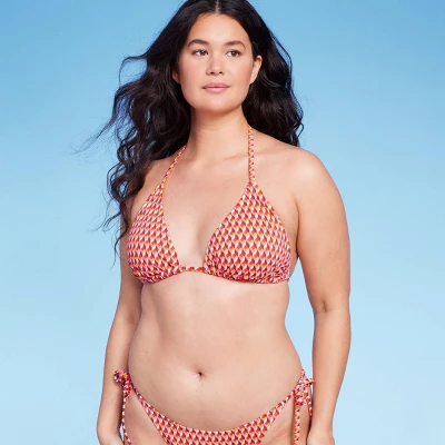 Women's Ribbed Triangle Bikini Top - Wild Fable⢠Geo Print - Image 3