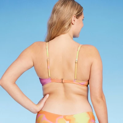 Women's Bralette Bikini Top - Wild Fable⢠Pink/Orange/Yellow Tie-Dye - Image 4