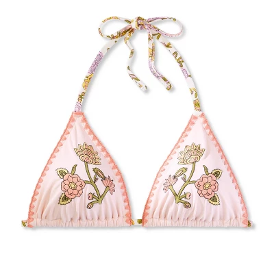 Women's Embroidered Detail Triangle Bikini Top - Wild Fable⢠Multi Floral Print - Image 5