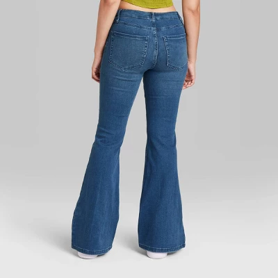 Women's High-Rise Flare Jeans - Wild Fable⢠Dark Blue Wash - Image 2