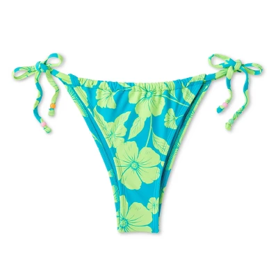Women's Adjustable Coverage Bikini Bottom - Wild Fable⢠Blue/Green Tropical Print - Image 7
