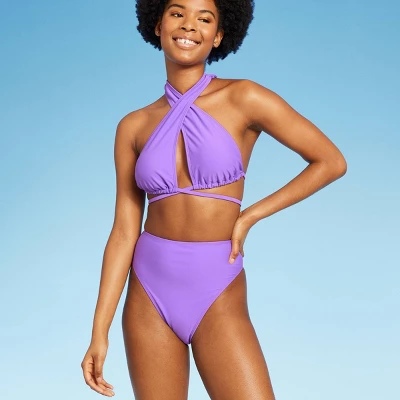 Women's High Waist High Leg Cheeky Bikini Bottom - Wild Fable⢠- Image 2