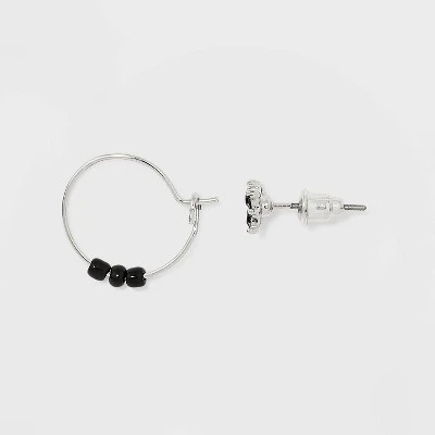 Star Hamsa And Evil Eye Stud Earring Set 30ct - Wild Fable⢠Silver