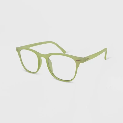 Women's Milky Plastic Square Blue Light Filtering Glasses - Wild Fable⢠Green