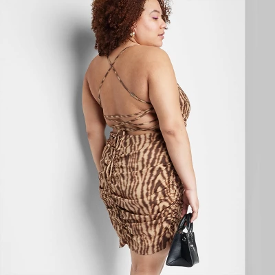 Women's Lace-Up Back Satin Mini Bodycon Dress - Wild Fable⢠- Image 5