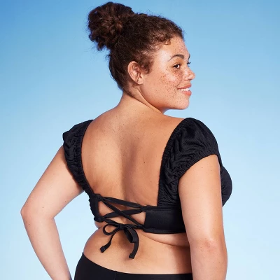 Women's Cap Sleeve Smocked Bralette Bikini Top - Wild Fableā¢