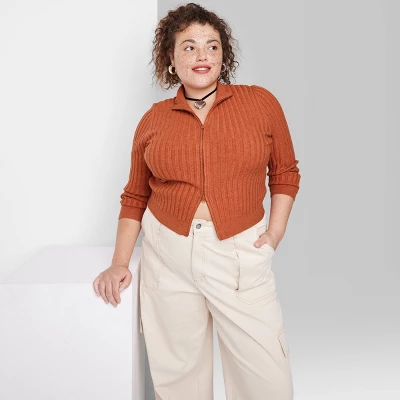 Women's Fitted Mock Turtleneck Zip-Up Cardigan - Wild Fable⢠- Image 4