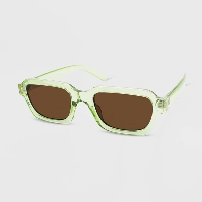 Women's Crystal Plastic Square Sunglasses - Wild Fable⢠Lime Green
