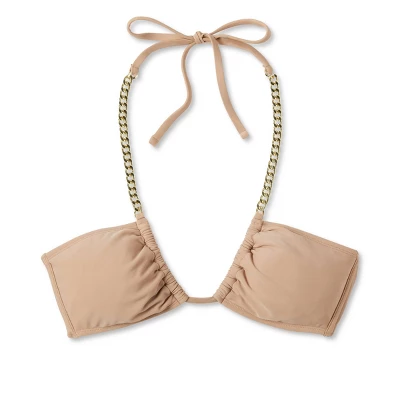 Women's Chain Detail U Bralette Bikini Top - Wild Fable⢠Brown - Image 6