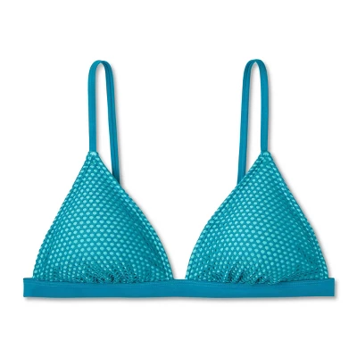 Women's Crochet Overlay Triangle Bikini Top - Wild Fable⢠Blue - Image 5