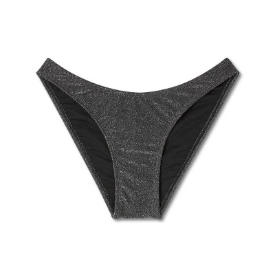 Women's High Leg Cheeky Bikini Bottom - Wild Fable⢠Black Lurex - Image 5