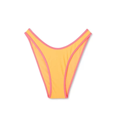 Women's Colorblock Ultra High Leg Extra Cheeky Bikini Bottom - Wild Fable⢠Orange/Pink - Image 5