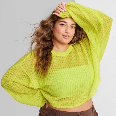 Women's Crewneck Open Knit Cropped Pullover - Wild Fable⢠- Image 5