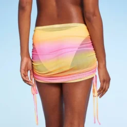Women's Mesh Drawstring Ruched Cover Up Skirt - Wild Fableā¢