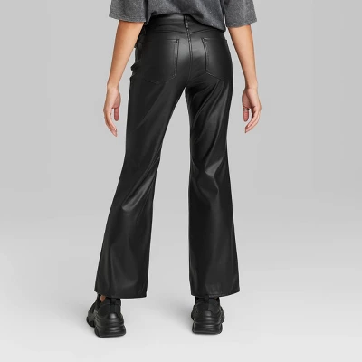 Women's Low-Rise Faux Leather Flare Pants - Wild Fable⢠- Image 2