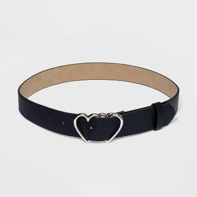 Women's Fable Double Heart Metal Buckle Belt - Wild Fable⢠Black - Image 2