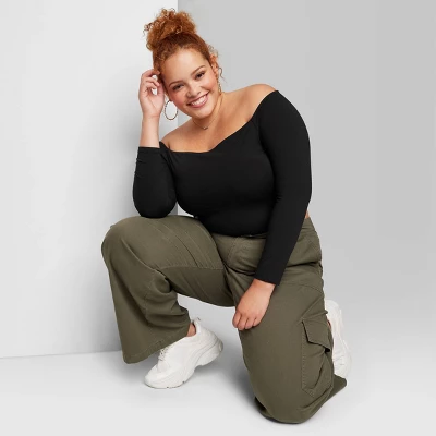 Women's Long Sleeve Off The Shoulder T-Shirt - Wild Fable⢠- Image 3