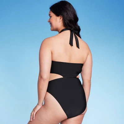 Women's Cross Front Halter One Piece Swimsuit - Wild Fable⢠- Image 3