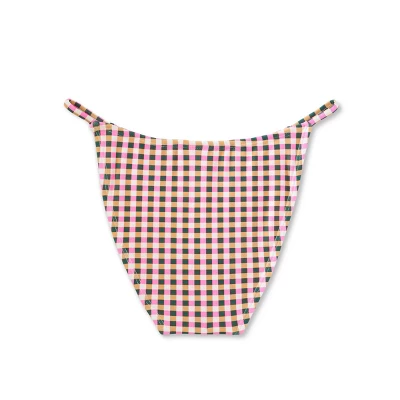 Women's High Leg Cheeky Bikini Bottom - Wild Fable⢠Multi Check Print - Image 6