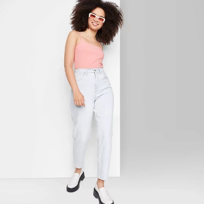 Women's Super-High Rise Curvy Tapered Jeans - Wild Fable⢠Ultra Light Wash - Image 3