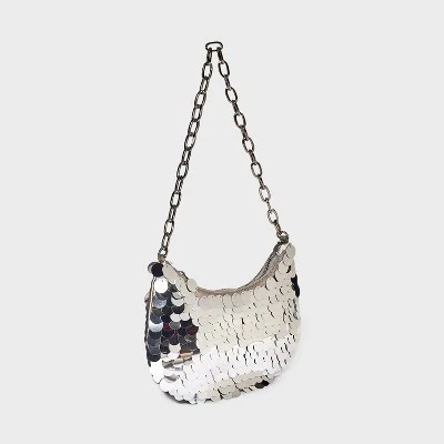 Slouchy Sequin Hobo Shoulder Handbag - Wild Fable⢠Silver - Image 3