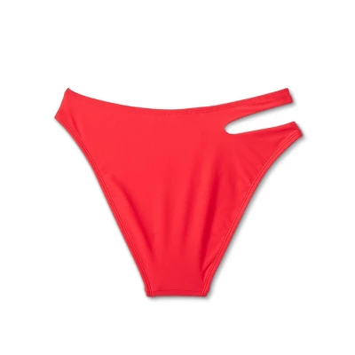 Women's Side Cut Out Mid-Rise High Leg Cheeky Bikini Bottom - Wild Fable⢠Red - Image 6