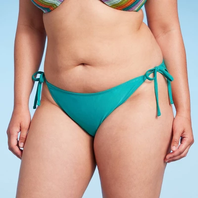 Women's Side-Tie Cheeky Bikini Bottom - Wild Fable⢠Green - Image 3