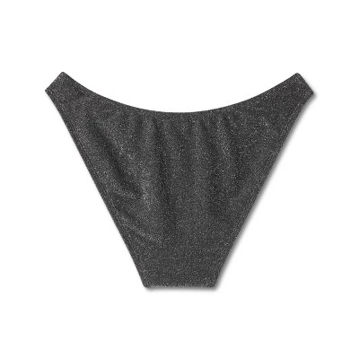 Women's High Leg Cheeky Bikini Bottom - Wild Fable⢠Black Lurex - Image 6