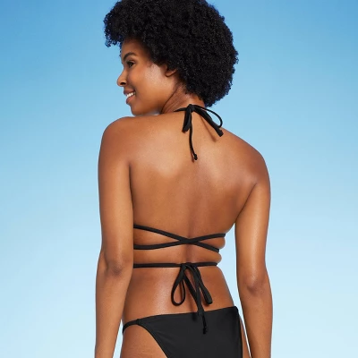 Women's Triangle Wrap Bikini Top - Wild Fable⢠Black