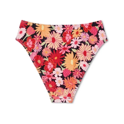 Women's Ribbed High Waist High Leg Cheeky Bikini Bottom - Wild Fable⢠- Image 6