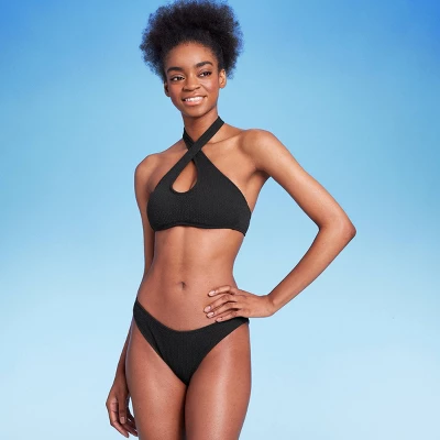 Women's Pucker Textured High Leg Cheeky Bikini Bottom - Wild Fable⢠- Image 2