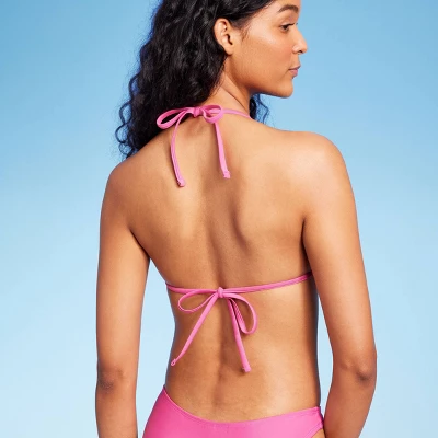 Women's Space Dye Crochete Triangle Bikini Top - Wild Fable⢠Orange/Magenta