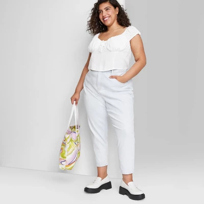 Women's Super-High Rise Curvy Tapered Jeans - Wild Fable⢠Ultra Light Wash - Image 4