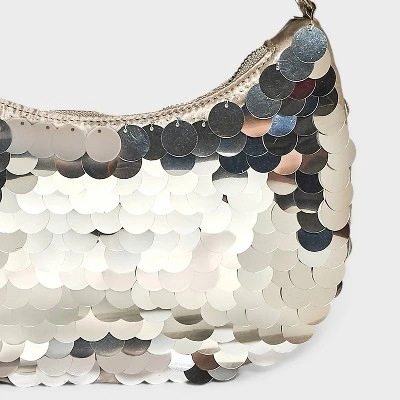 Slouchy Sequin Hobo Shoulder Handbag - Wild Fable⢠Silver - Image 2