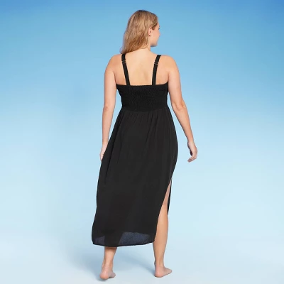 Women's Smocked High Slit Convertible Cover Up Dress - Wild Fableā¢